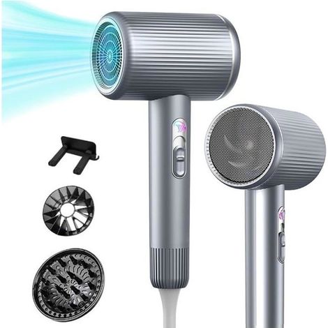 Dry-hair ionic 2400 W, 3 chaleurs/2 speeds, with nozzle, drying fast, dry-hair lightweight for living room, trip to home (1/4)