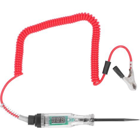 Stylo testeur automobile, testeur de circuit LED à affichage numérique, testeur électrique pour la détection de tension, de courant et de résistance, fil rouge, nouveau modèle (1/5)
