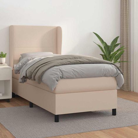 vidaXL Sommier à lattes de lit avec matelas Cappuccino 100x200 cm (1/5)