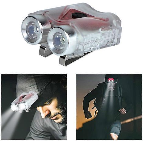 Chapeau de pêche ajustable avec lampe torche LED nocturne intégrée et lampe frontale à clipser. (1/4)