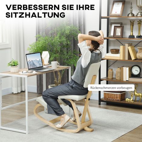 Tabouret à genoux ergonomique, repose-genoux pour maison, bureau, méditation, couleur crème (1/5)