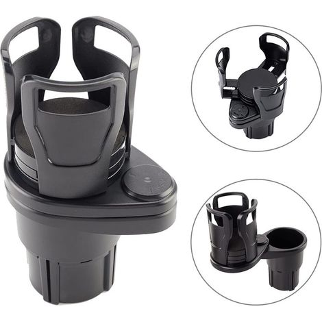 Porte-gobelet de voiture rotatif à 360°, porte-gobelet 2 en 1, bec verseur réglable, convient aux bouteilles d'eau et aux tasses à café. (1/5)