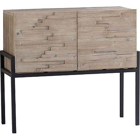 Buffet 2 portes en pin recyclé et pieds en métal (1/5)
