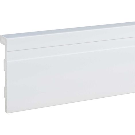 PROVISTON Fliesenabdeckleiste 25 x 120 x 2000 mm Moderne Sockelleiste Eckiges Profil Hochwertige Fußleiste Kunststoff Weiß Wasserfest, Robust und Langlebig (1/5)