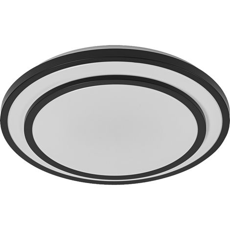 LEDVANCE ORBIS BERLIN LED-Deckenleuchte 490mm, schwarz, 36W, 4150lm, warmweiße Lichtfarbe, sehr homogene Lichtverteilung, lange Lebensdauer, fest verbautes LED-Modul, rund, IP20 Schutzklasse, 3000K (1/3)