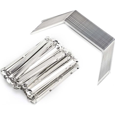 Lot de 50 attaches pour classeurs, pinces à reliure en fer à 2 trous, entraxe de 80 mm, pour feuilles A4 de 350 feuilles. (1/5)