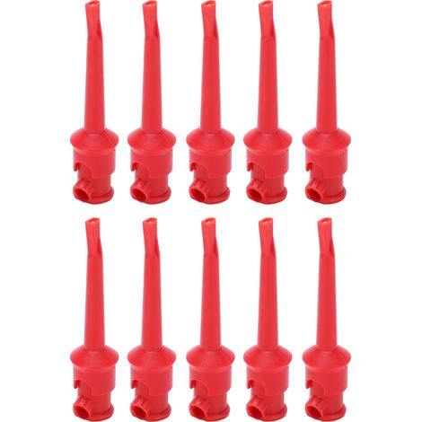 Lot de 10 pinces de test J.30007 pour multimètre, crochet de soudure électronique, test de tension et de circuit, rouge (1/5)
