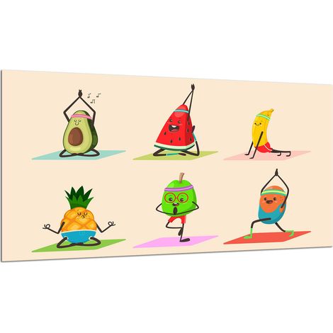 PLAQUE DE PROTECTION EN VERRE POUR CUISINIÈRE 90x52 FRUIT (1/5)