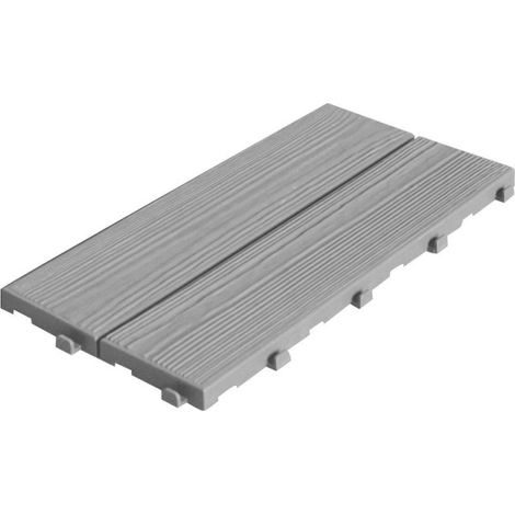 Set 14 Piastrelle Autobloccanti in Plastica Effetto Legno 37,7 x 18,6 cm da Interno o Esterno (1/5)