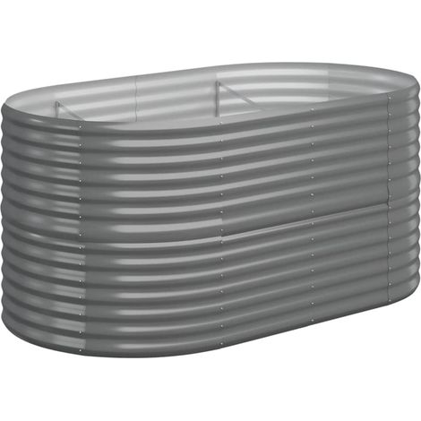 Fioriera rialzata per aiuola fioriere fioriere terrazza giardino giardino acciaio verniciato a polvere 152 x 80 x 68 cm grigio 020039586