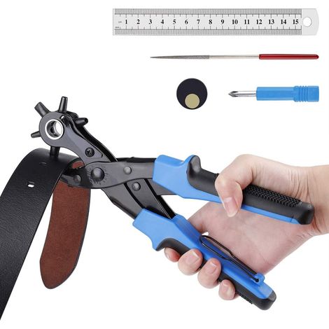 Lederlocher – Präzisionslocher – Gürtellocher – Revolverlocher – Lederwerkzeug – Langlebig – Für Filz, Textilien, Papier – Blue-AquaForge