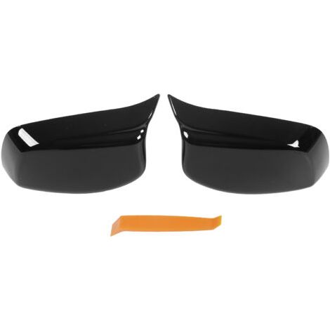 Couvercle de rétroviseur extérieur gauche et droit – Garniture pour série 5 6 E60 E61 E63 E64 2003-2007 – Finition noir brillant ABS - 51167078360 (1/4)