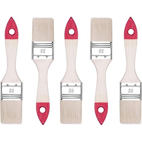 Set de pinceaux plats 5 pièces, Largeur 1.5 pouce-5 pièces, Set de pinceaux à peindre avec manche en bois, pinceau à peinture 5PCS, série 30, A0200-300515
