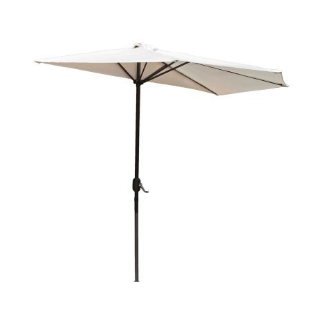 Ombrellone da parete struttura in alluminio e top in poliestere ecru'   270 cm a 5 stecche senza base da balcone giardino esterno (1/2)