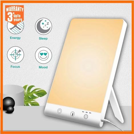 Lumière de luminothérapie 10000 Lux LED – lampe d’ambiance réglable 3200K-5500K, contrôle tactile, veilleuse bien-être anti-fatigue et anti-dépression pour l’hiver