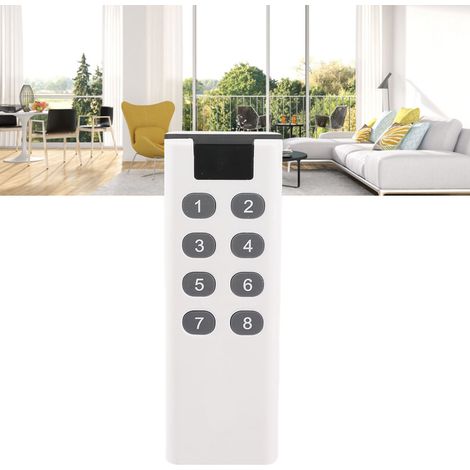 Mando a distancia universal de 433 MHz [Función de aprendizaje de código digital] [8 botones] [Alcance de transmisión de 1000 m] [Chip moderno] [Ligero: 40 g] [Batería de 12 V y 23 A incluida] (1/5)