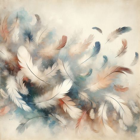 Papier peint panoramique - Plumes - 130 cm x 130 cm (1/2)