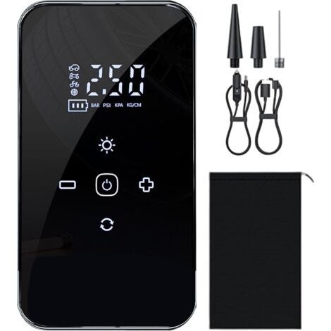 Pompe à Air à Batterie - Pompe À Air Électrique À Écran Tactile Compresseur Électrique Rechargeable Accessoire Automobile pour Camion Voyage Moto Voiture Garage Camping-Car VTT Maison (1/5)