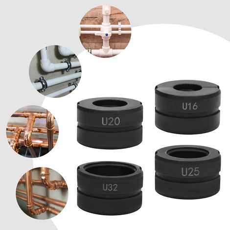 Lot de 4 mâchoires de sertissage U16/20/25/32 mm - Pour la plupart des pinces à sertir hydrauliques ou mécaniques