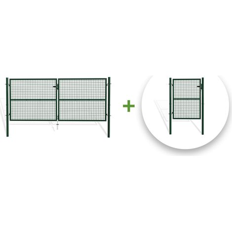 Pack cancela batiente de malla OLGA 300 x 130 + cancela VERDE de 1m (1/5)