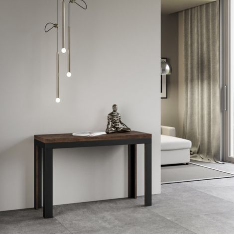 Tavolo apribile 120x45/90 cm Linea Double Noce telaio Antracite (1/4)