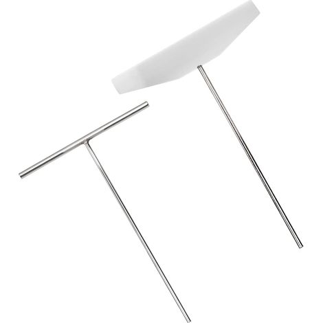 Kit épandeur de crêpes et spatule en acier inoxydable, outil d'épandage de pâte à crêpes en métal, crêpière en forme de T 2 pièces