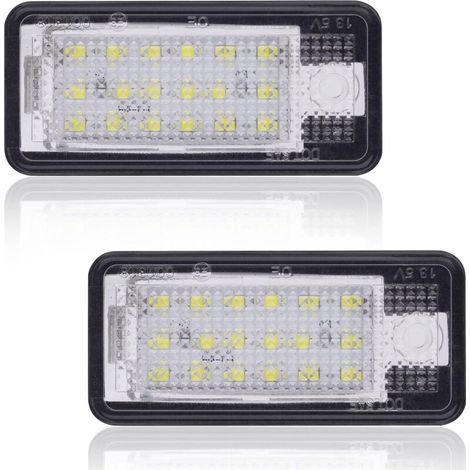 12V 18 SMD 6000K LED-Kennzeichenbeleuchtung – Fehlerfreier CanBus – Xenonweißes Licht – Für Audi A3 A4 A6 Q7 RS4 RS6 - 18SMD (1/5)