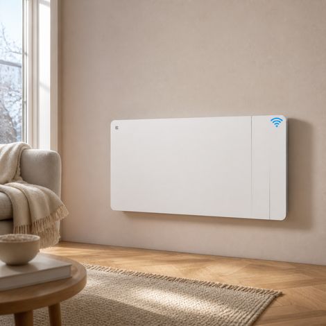 CIARRA Radiateur électrique connecté WiFi 2000W 15-20㎡inertie sèche céramique double cœur de chauffe programmation 7j/24h IP24 CDHTD20A-W