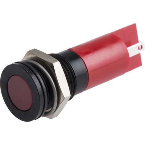 Voyant LED lumineux  Rouge RS PRO, dia. 14mm, 24V c.c., IP67 ( Prix pour 1 ) (1/2)