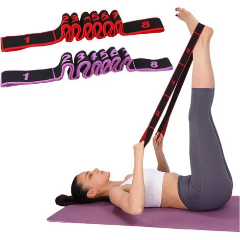 Bande Elastique Musculation,2 pièces Bande Élastique Fitness,Bandes de Boucle D'exercice,Bandes Latines Extensibles,8 Niveaux de Forces Bande de Boucle d'exercice (1/5)
