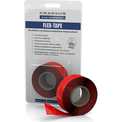 Crassus Flex-Tape 25mm x 3500mm, rot Dicht-und Reparaturband, CRA70602 (1/5)