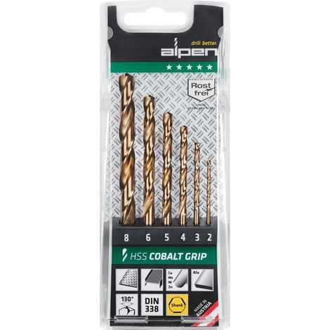 Alpen Kassette HSS Cobalt GRIP 3 -kant TM 6, 2-3-4-5-6-8 (1/2)