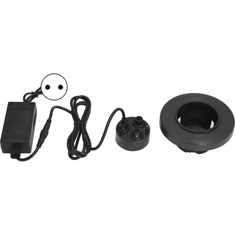 Générateur de Brume Ultrasonique 3 Têtes avec Éclairage LED Coloré pour Humidificateur de Rochers et Vases, 110‑240V Prise UE