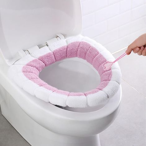Pack de 2 coussins d'isolation de siège de toilette coussins de toilette universel rétractable lavable siège de toilette (1/5)