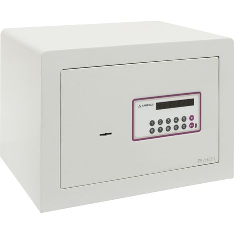 ARREGUI Forma Evolution Caja fuerte con llave y codigo, Caja de seguridad, apertura con teclado y llave, Caja fuerte electronica doble seguridad M : 27 x 38,5 x 30 cm, 25L (ref 150040)