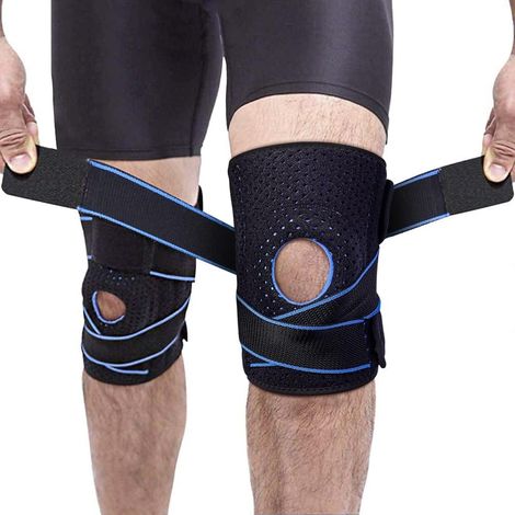 Genouillère - Genouillère rotulienne et ligamentaire réglable avec stabilisateurs latéraux et coussinets de gel pour la course, le volley-ball et le football (1/5)
