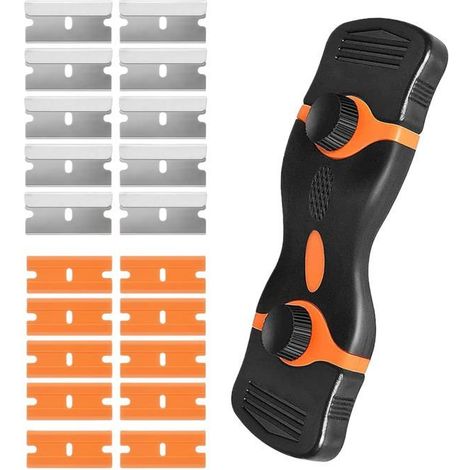 Lames de grattoir pour plaques de cuisson en céramique 1, Assortiment de 10 lames, Outil de nettoyage pour four (1/5)