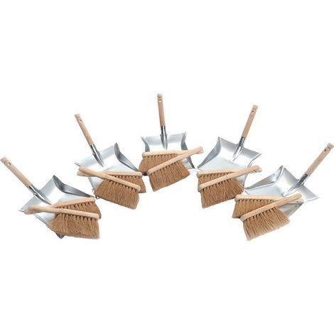 Set paletta con manico in legno 10x spazzola a mano in cocco 5x paletta SOREX