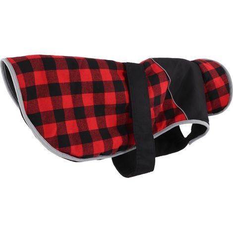 Manteau pour chien imperméable, coupe-vent, réfléchissant et chaud, à mailles losangées, pour chiens de petite, moyenne et grande taille (M). (1/5)