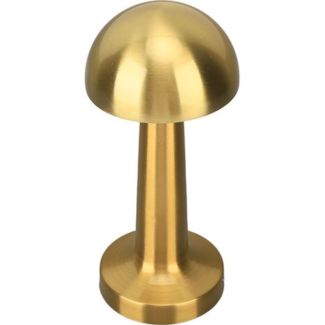 Lampe de table portable, 3 températures de couleur, commande tactile, rechargeable, sans fil, lampe de chevet champignon pour chambre à coucher, couleur or. (1/5)