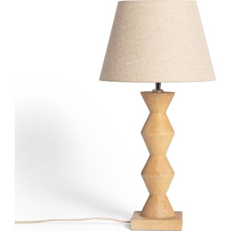 Lámpara de Mesa Madera Akesh II ILUZZIA Beige (1/5)