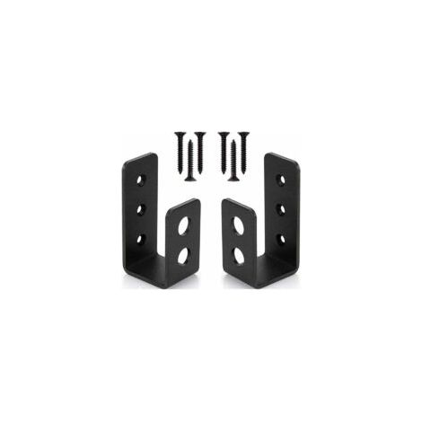 Lot de 2 supports de porte en acier 0,3 cm – Revêtement antirouille – Pour portes de 2 x 4 – Installation facile avec vis incluses (1/4)