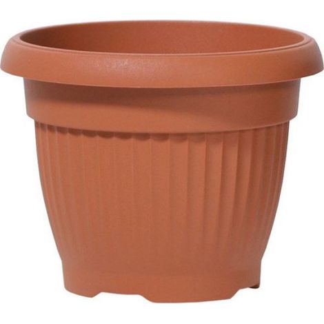 Décoration Terre Cuite - Diamètre 11 cm - Hauteur 8,5 cm - Capacité 0,5 l - Couleur Brique Brûlée - Unité