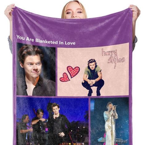 Couverture étoilée personnalisée Harry Styles BL601I-3, 150x200 cm, jeté de lit décoratif doux (1/3)