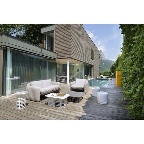 Mara Sofa Grigio tortora - Cotton white originale slide di design per giardino esterno interno colorata moderna polietilene made in Italy sedia seduta poltrona divano
