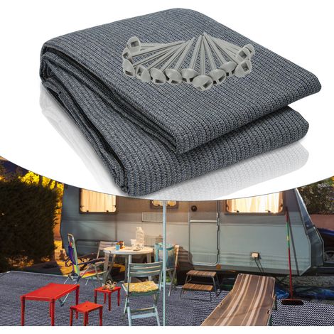 SWANEW Stuoia per tenda da campeggio, Stuoia per tenda da campeggio, Stuoia per tenda da campeggio, Telo da terra per caravan 400x400CM,Grigio