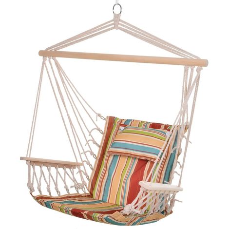 Sedia sospesa con cuscino e barra trasversale, multicolore, HOMVRA (1/4)
