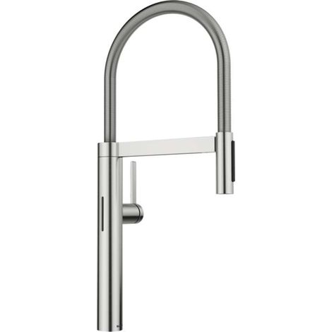 Blanco Culina S - Elektronische Spültischarmatur mit flexiblem Arm und Brause, Netzanschluss, Stahl 527462 (1/4)