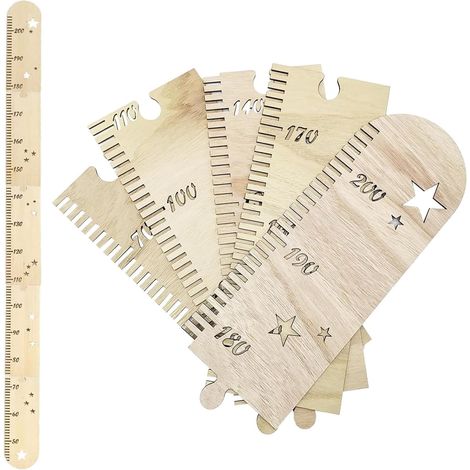 Toise bois enfants amovible 50-200 cm stickers décoration chambre règle hauteur (1/5)
