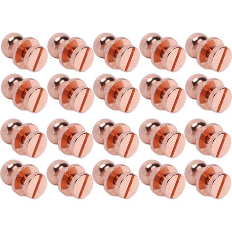 Lot de 20 rivets en laiton doré rose anti-oxydation, accessoires de quincaillerie pour bagages, sacs à main et chaussures (Lst10x8mm). (1/5)